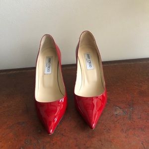 Jimmy Choo, Agnes 38, red patent leather, 85mm heel